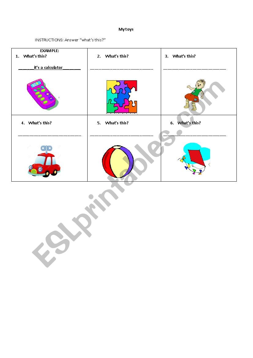 whatÂ´s this? - My toys worksheet