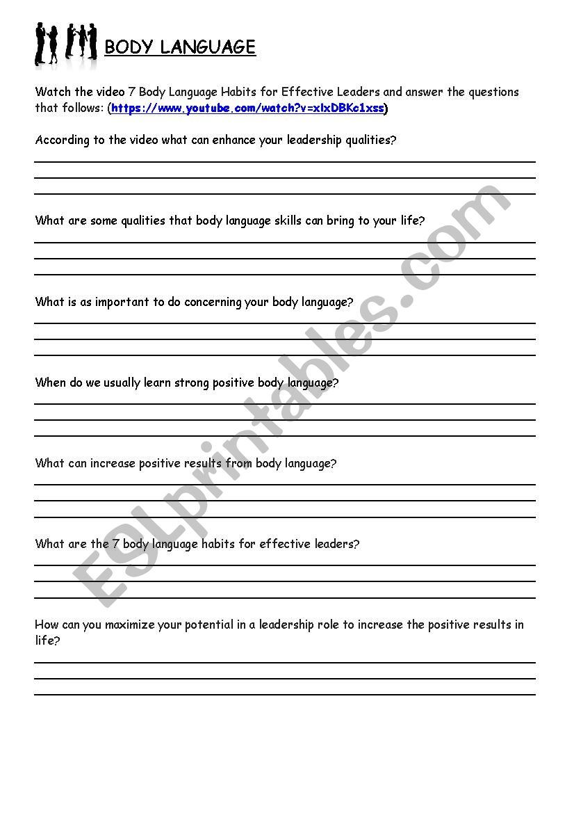 Body Language worksheet