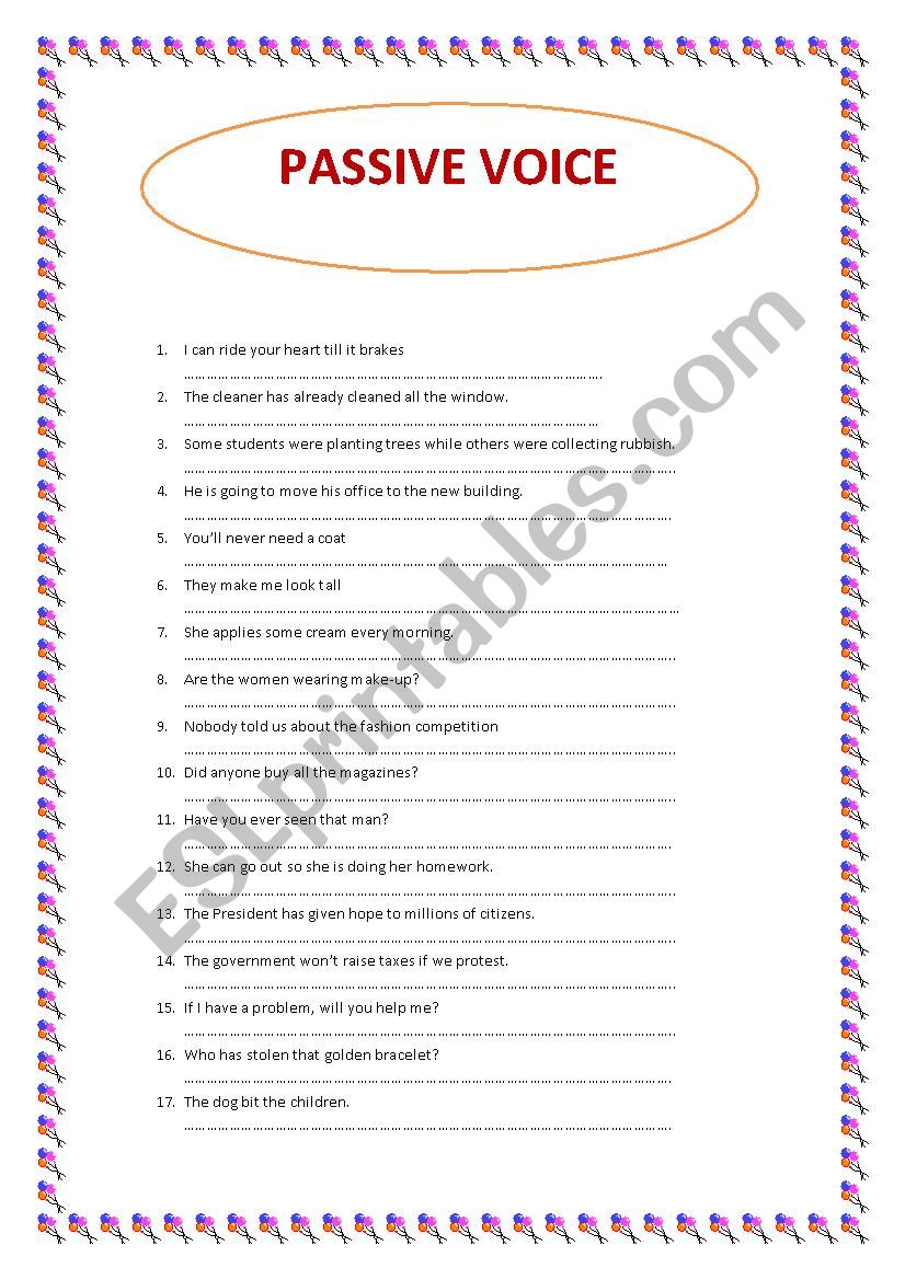 PASSIVE VOICE worksheet