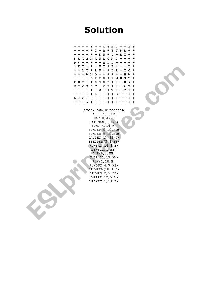 cricket wordsearch solution worksheet