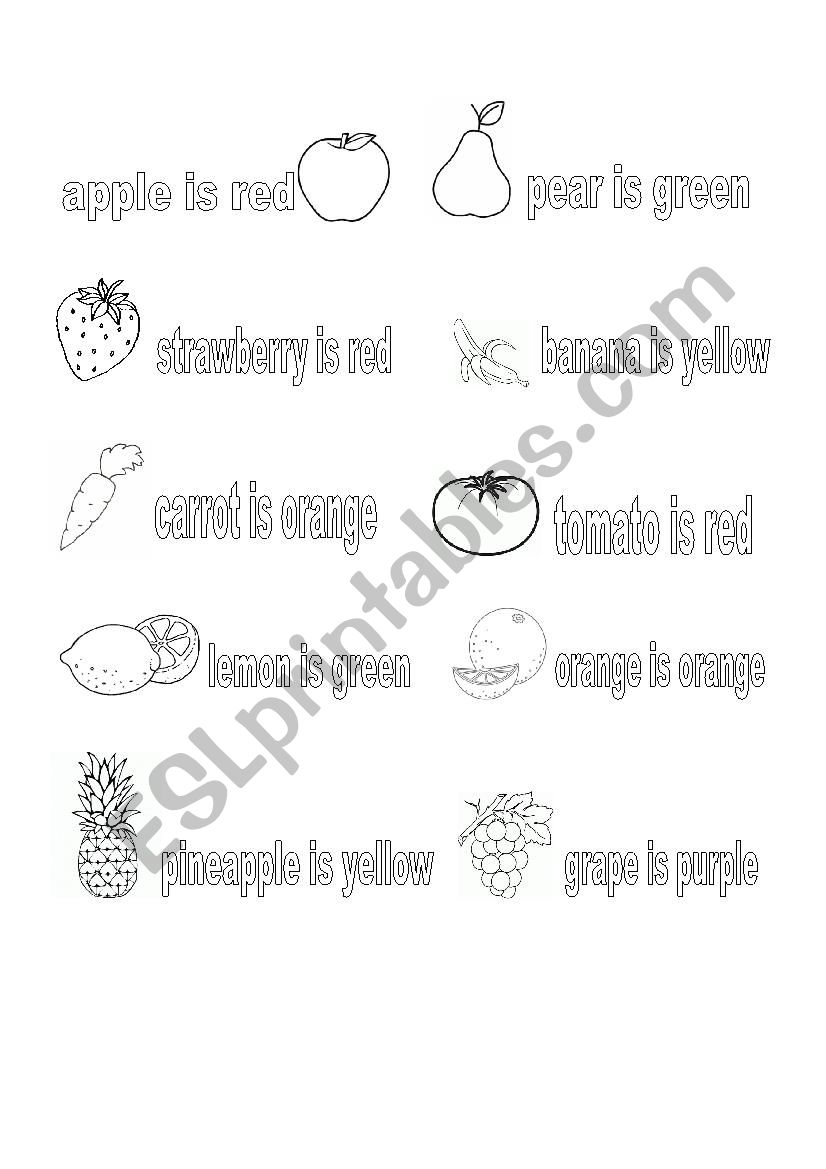 fruits and colors worksheet