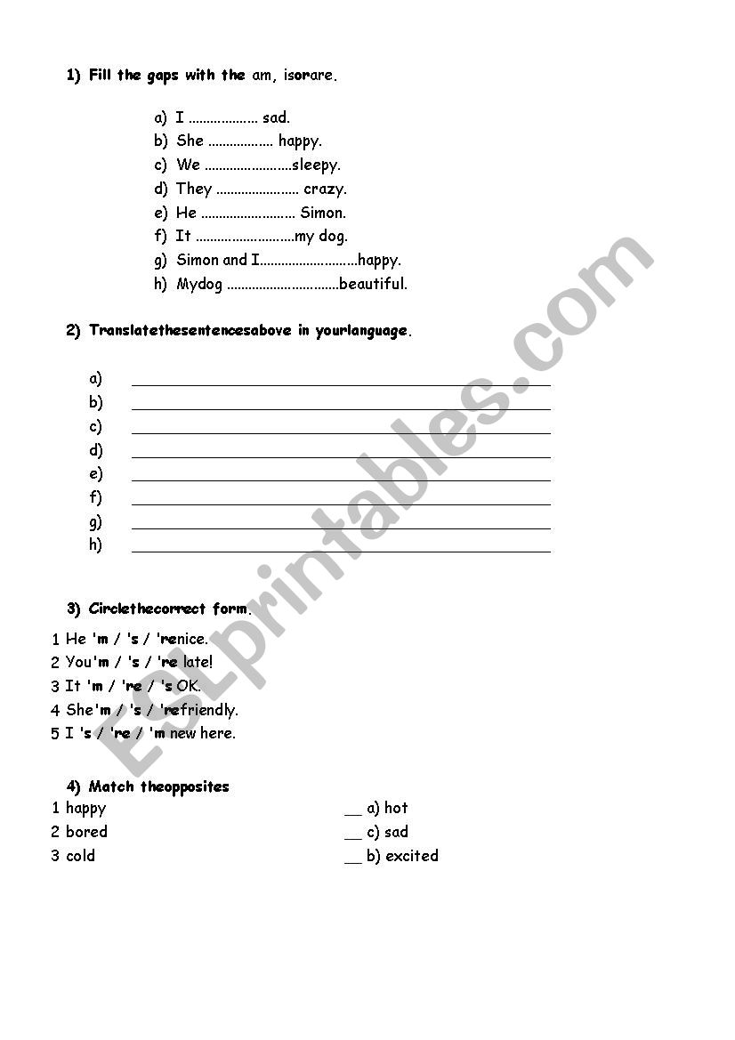 feelings worksheet