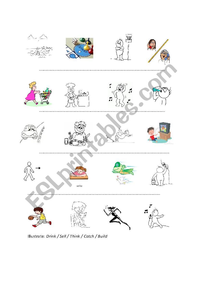 Verbs: written form and pictures