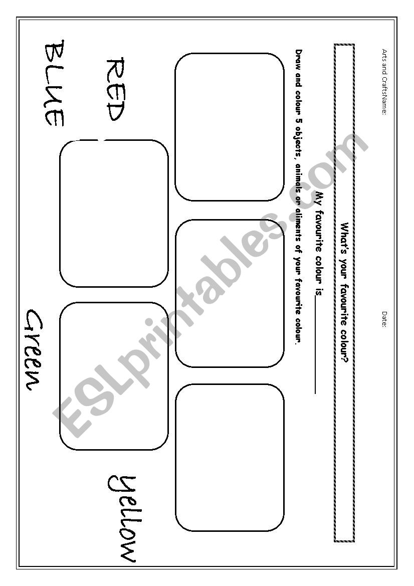 Colours worksheet