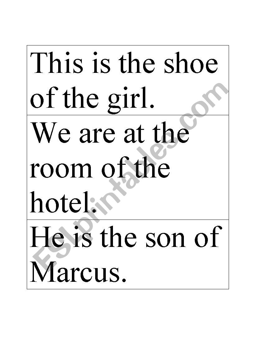 GENITIVE APOSTROPHE LABELS worksheet