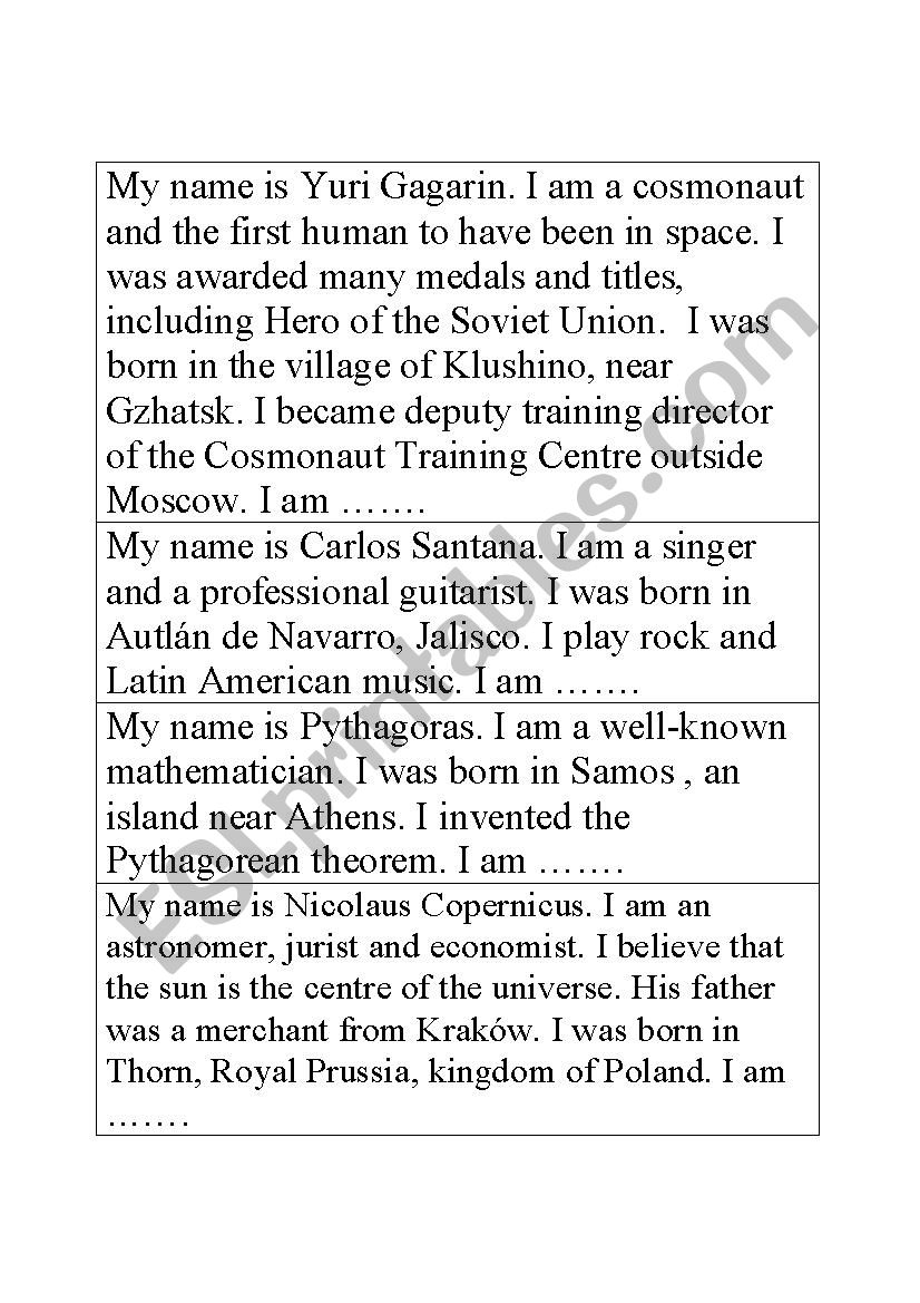 Nationalities cards worksheet