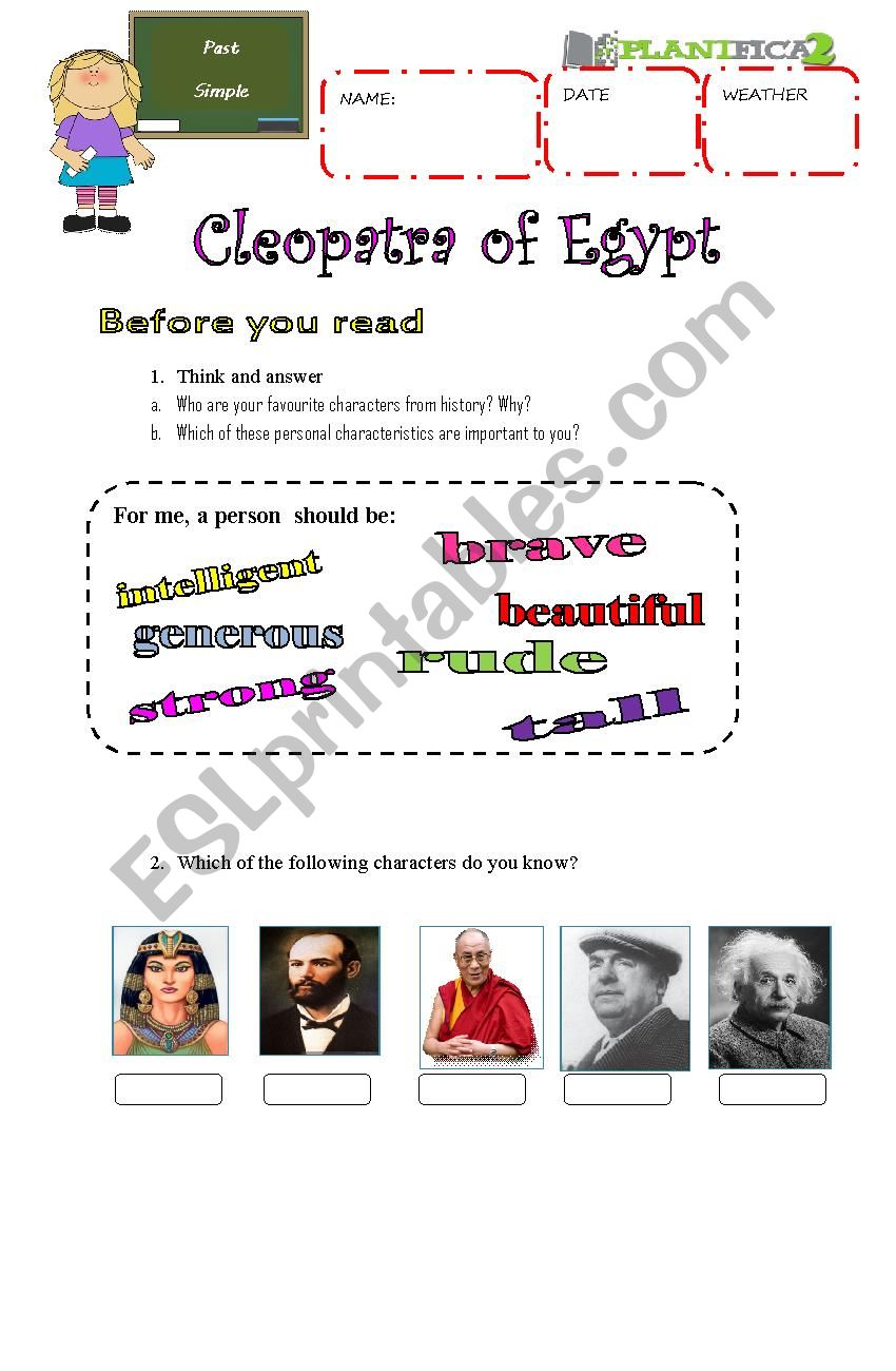 Cleopatra  worksheet