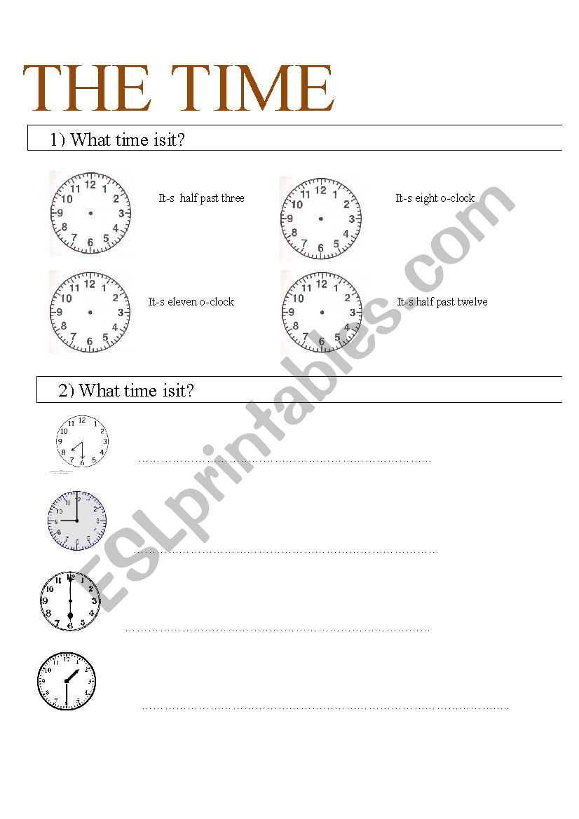 The time worksheet