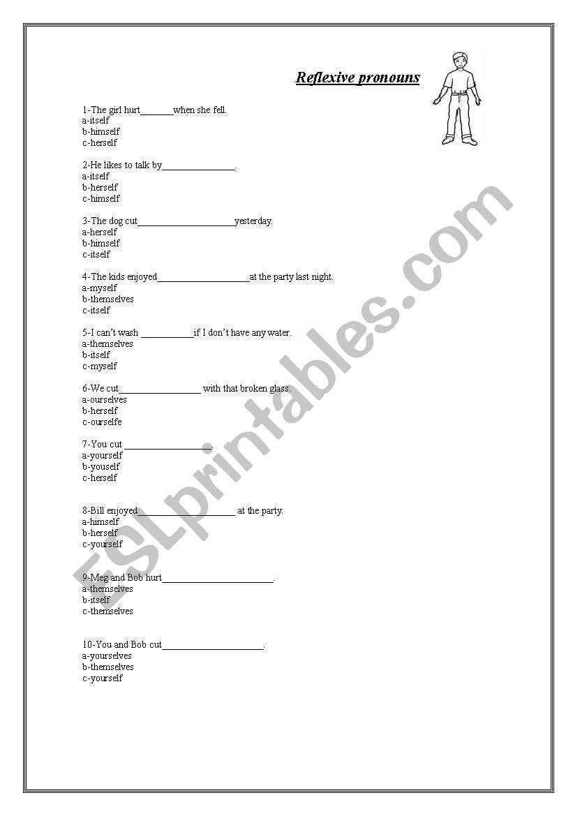 reflexive pronouns worksheet