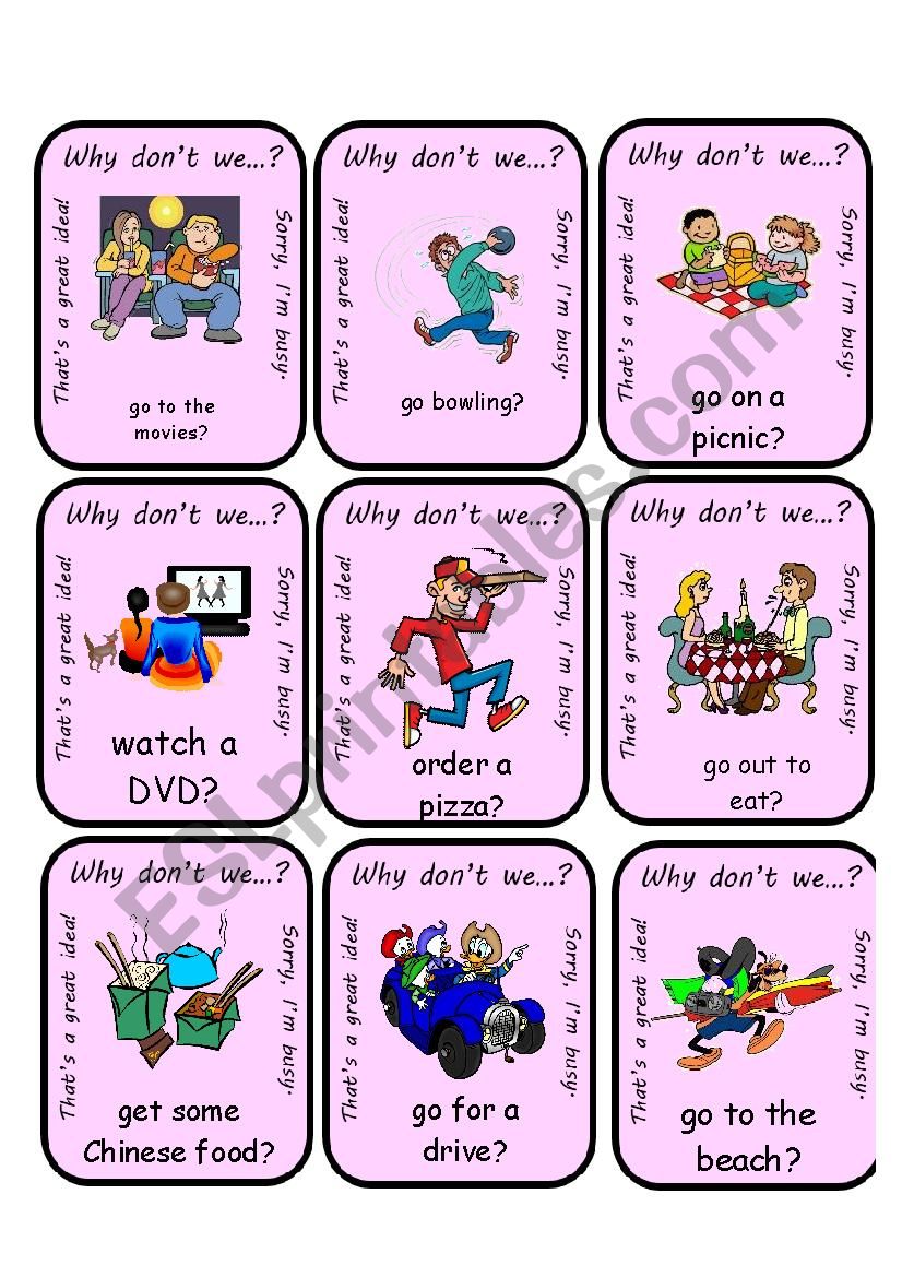 Why Dont We...?  Go Fish worksheet