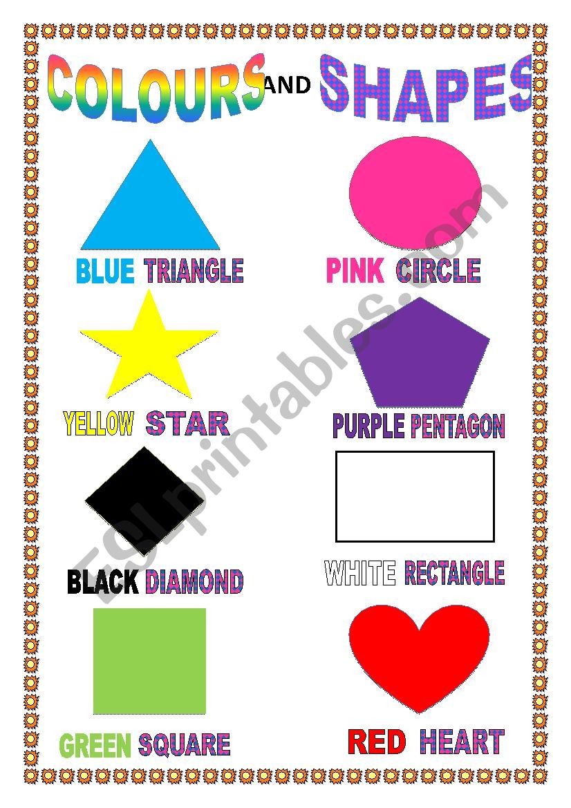 colours and shapes worksheet