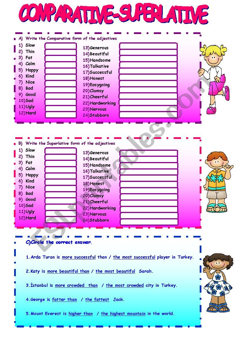 comparative vs.superlative activities