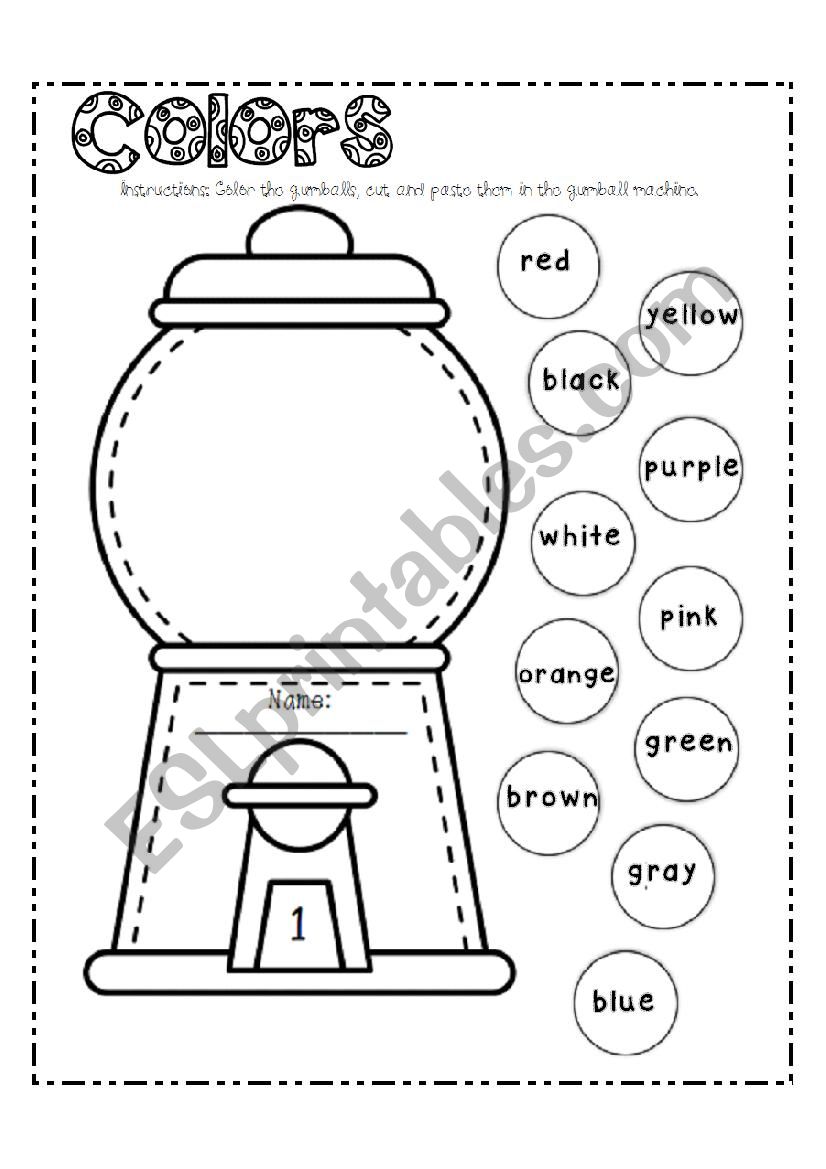 Colors worksheet