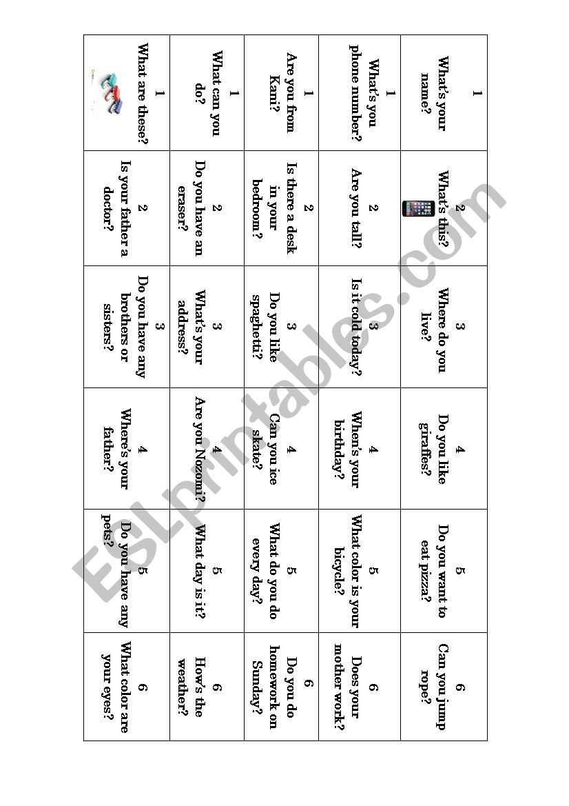 Back To School Connect Four worksheet