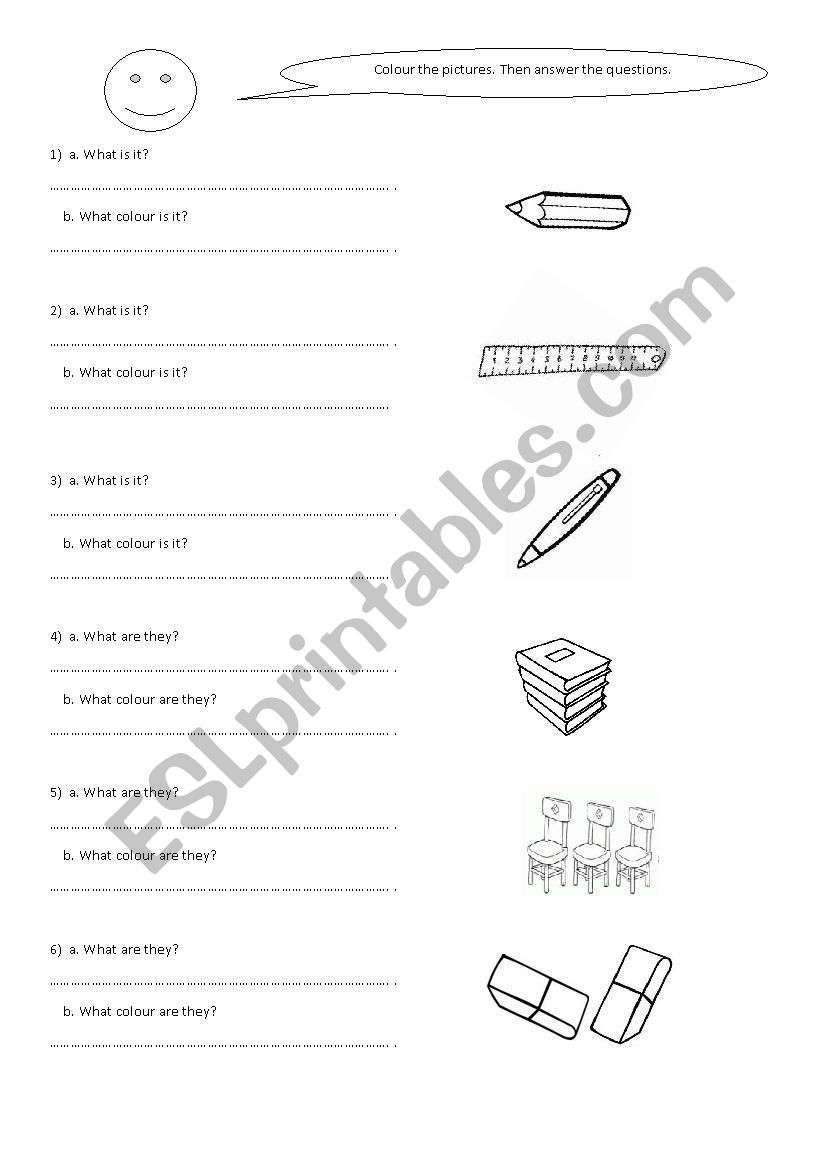 What is it? What are they? worksheet