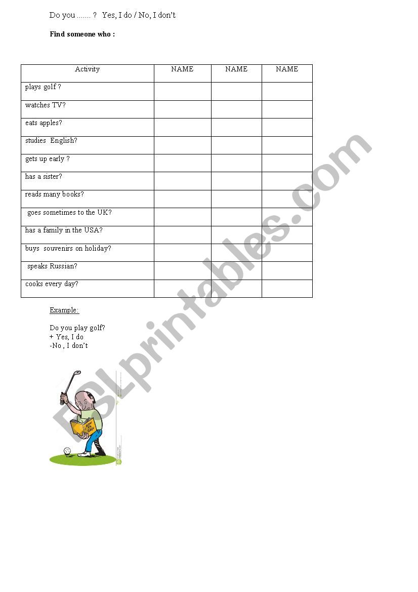 Fin someone who... worksheet