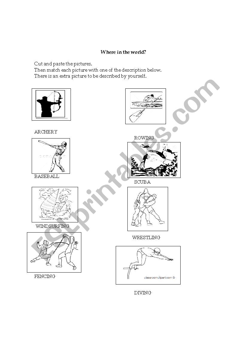 Where in the world? worksheet