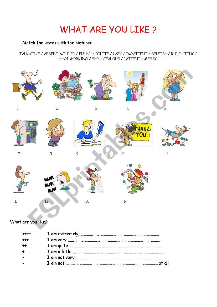 What are you like? Adjectives of personality