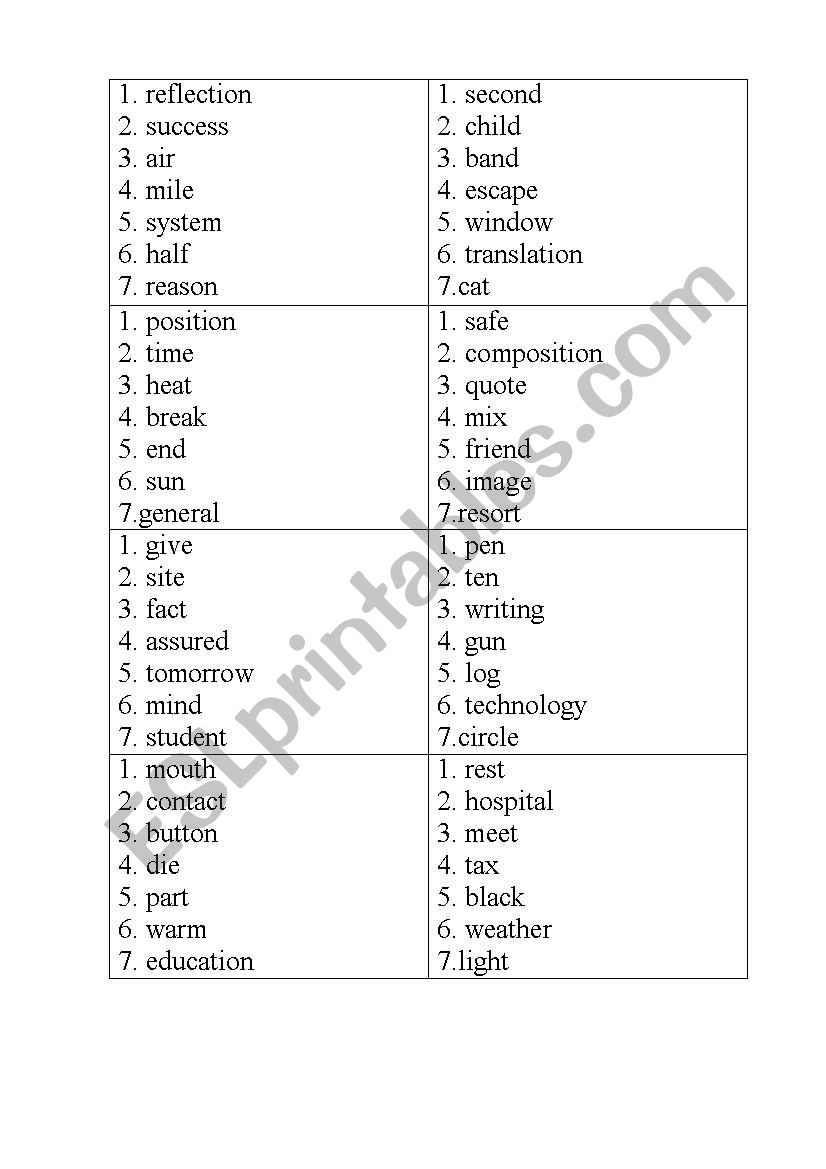 Alias Game Cards 15 Pages 1 Cards Esl Worksheet By Marbleman