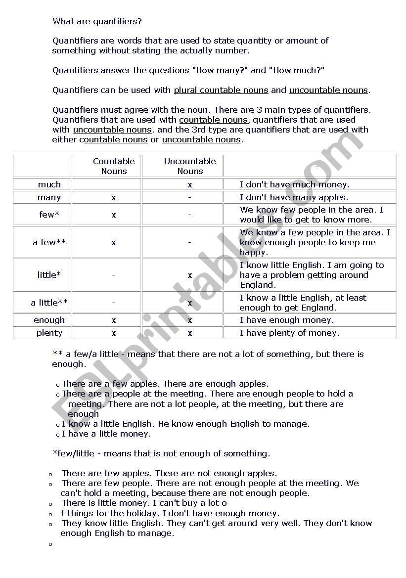 quantifiers worksheet