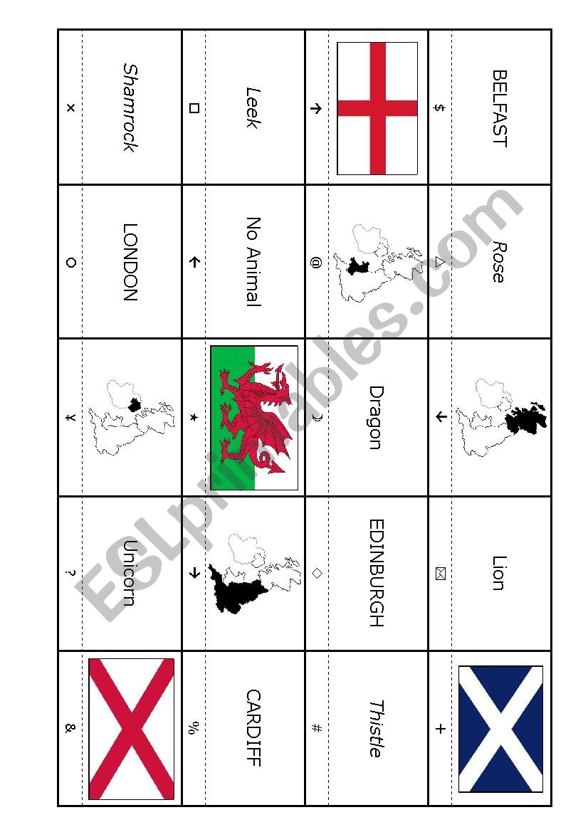 British Iles - Code Cracker Grid