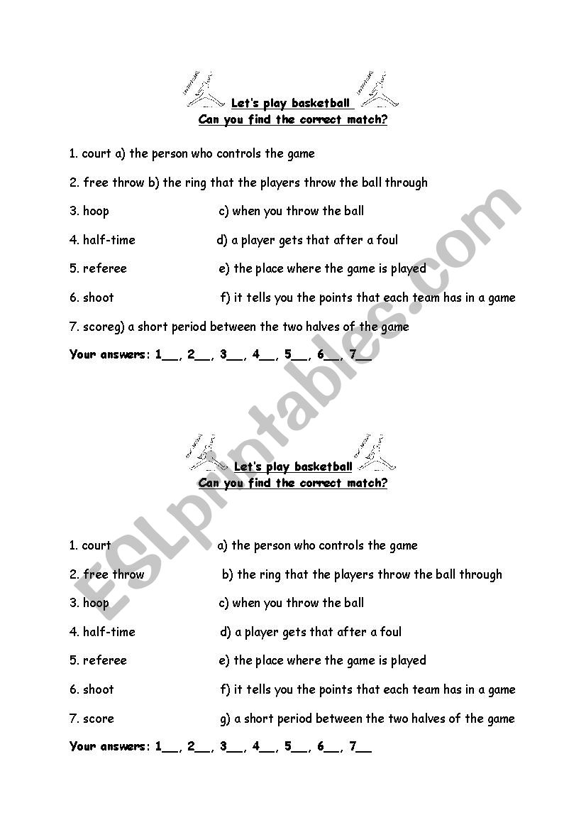 warm up basketball worksheet