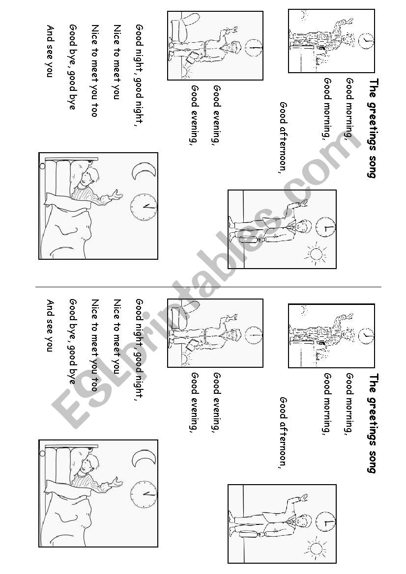 The greetings song worksheet