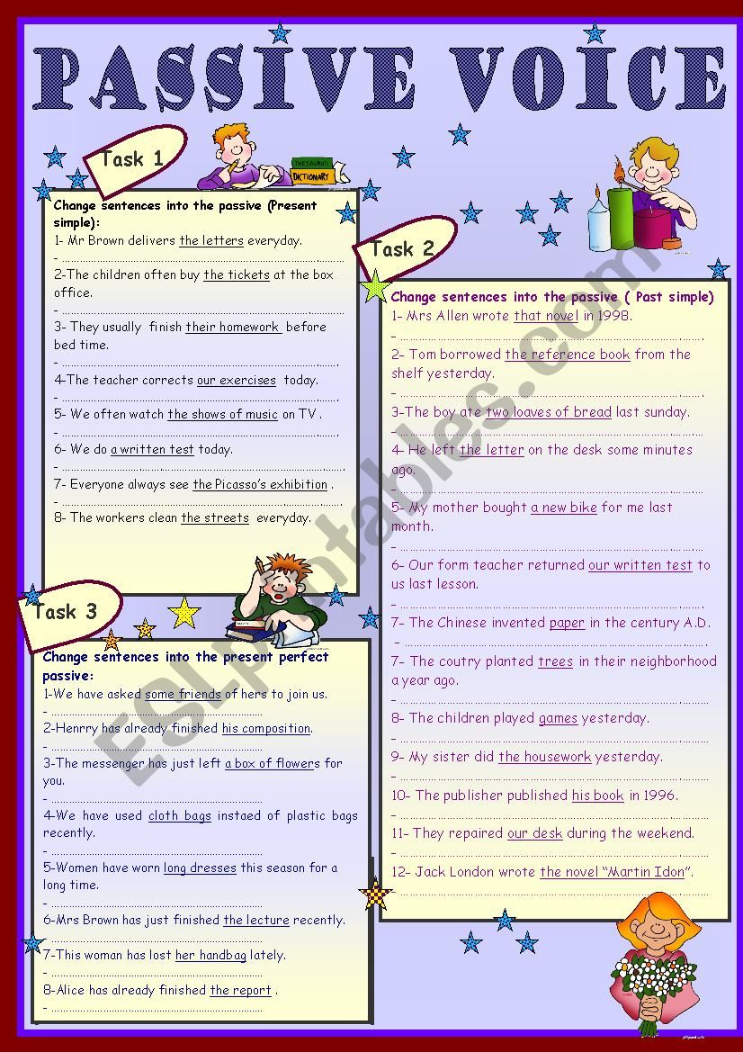 passive voice worksheet