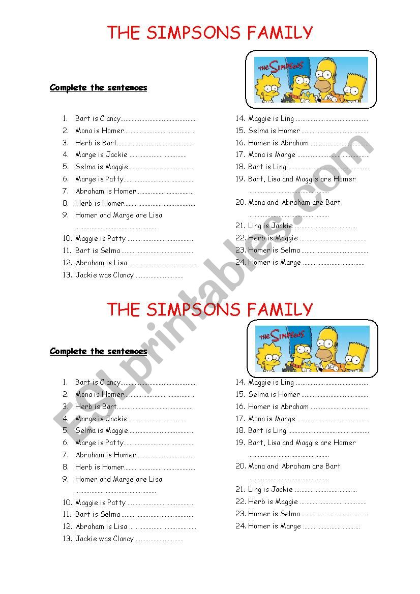 The Simpsons family tree - exercice 3/3