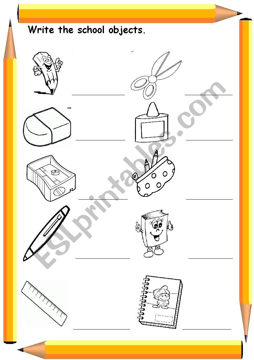 School Objects worksheet