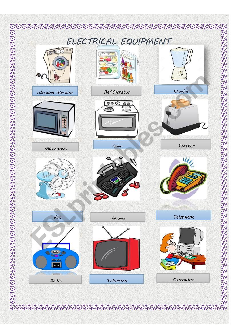 Electrical Equipment worksheet