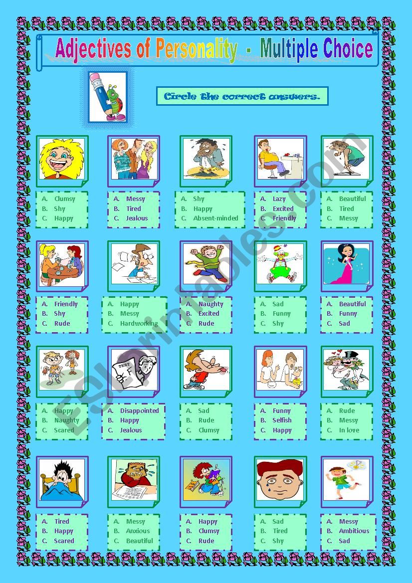 adjectives-of-personality-multiple-choice-esl-worksheet-by-carole77