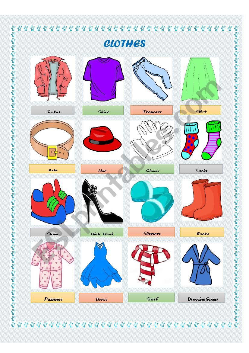 Clothes worksheet