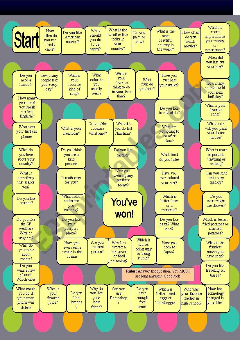 Speaking Double-sided Board Game!