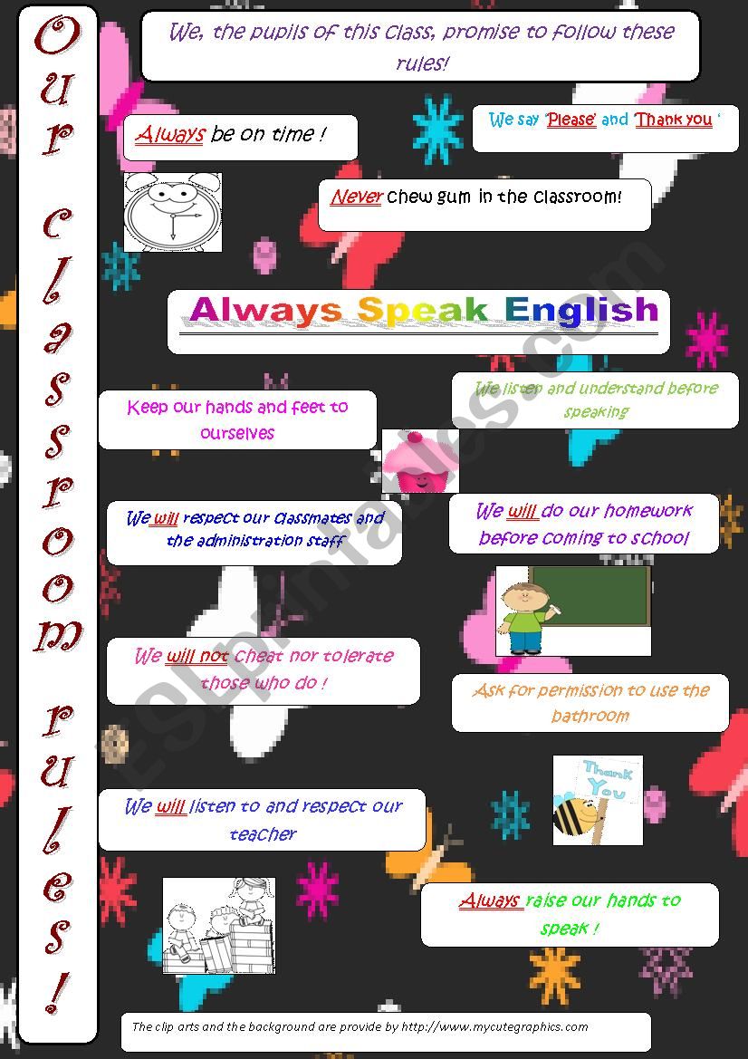 classroom rules Poster worksheet