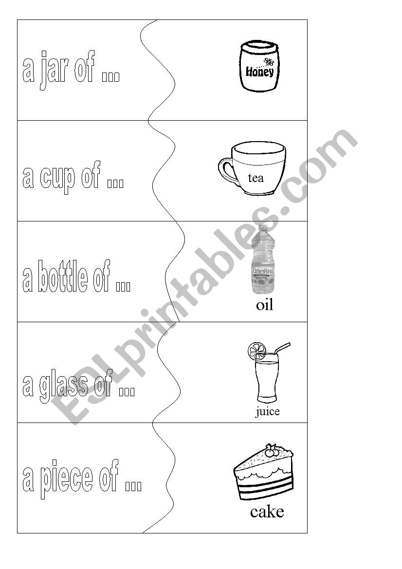Food quantities worksheet
