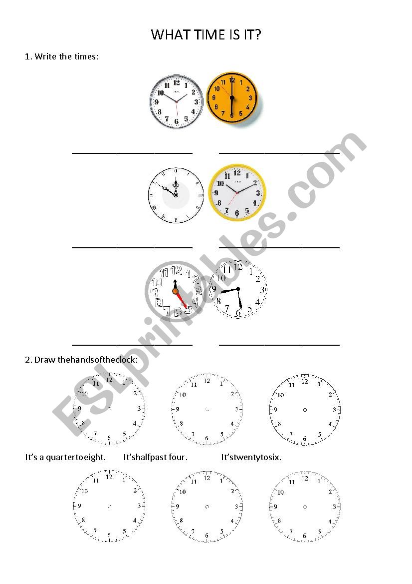 What time is it? worksheet