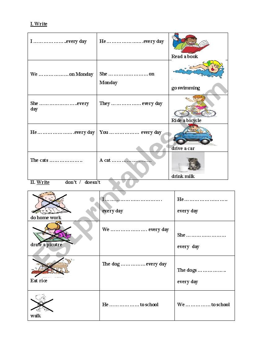 Write  worksheet