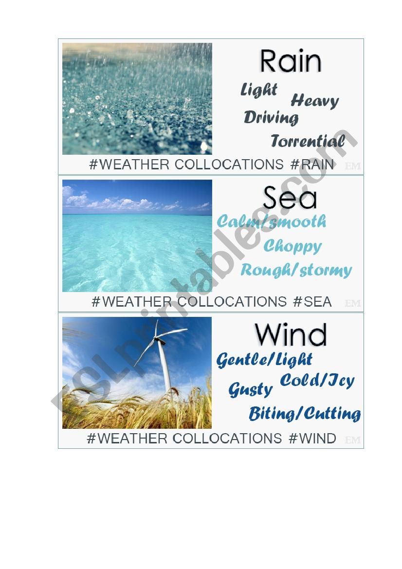 Weather collocations with pictures