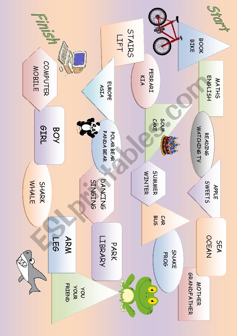 comparison board game worksheet