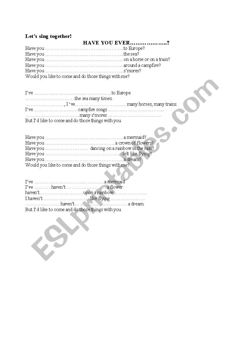 present perfect tense worksheet