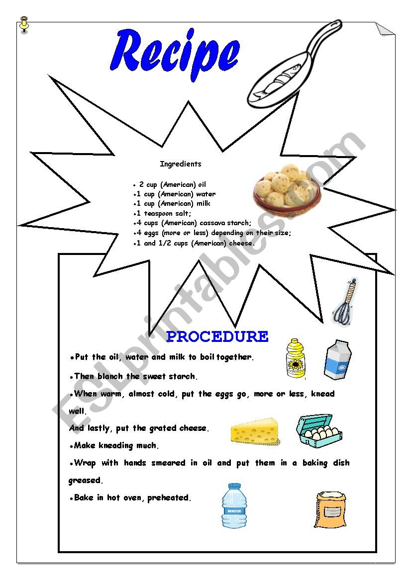Recipe worksheet