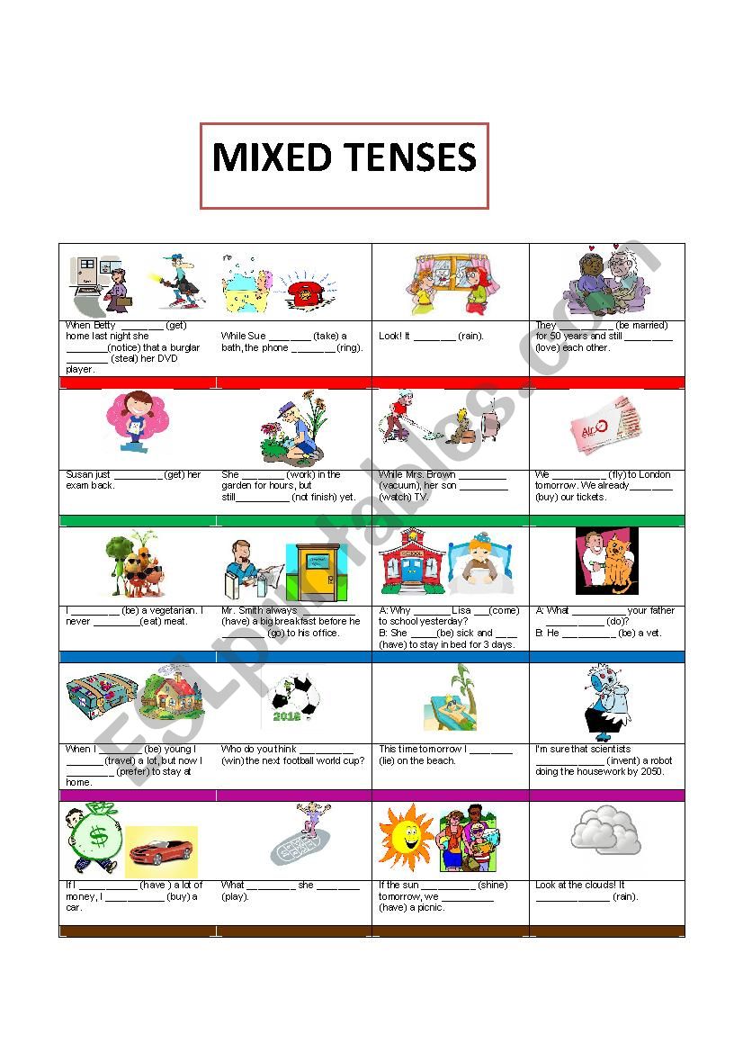Mixed tenses worksheet