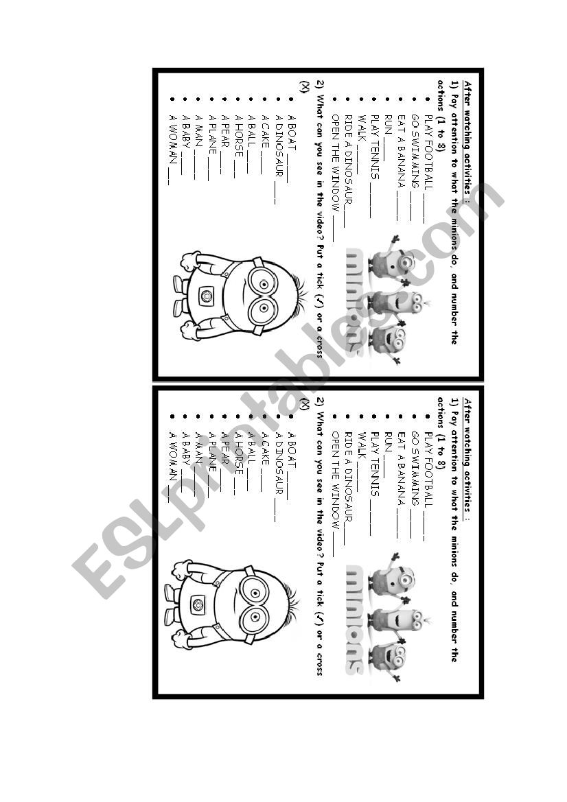 Minions (trailer)  worksheet