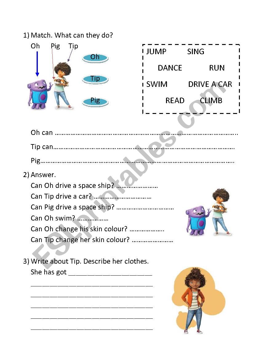 Movie activity: Home  worksheet