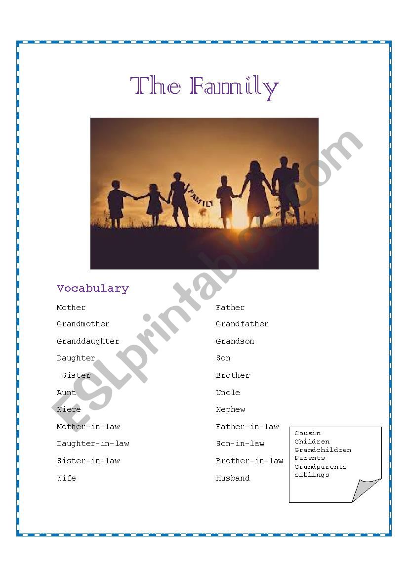 Family worksheet