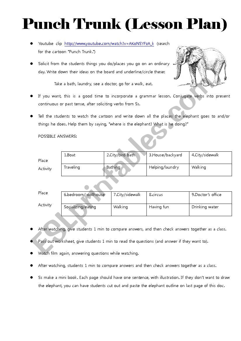 Daily Routines worksheet