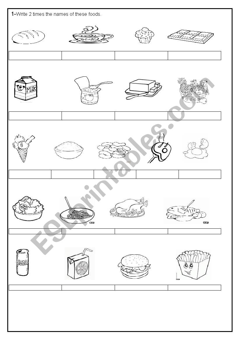 Food worksheet