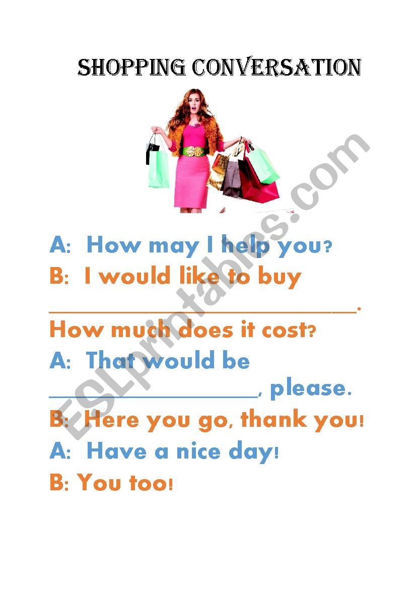 Shopping Conversation worksheet