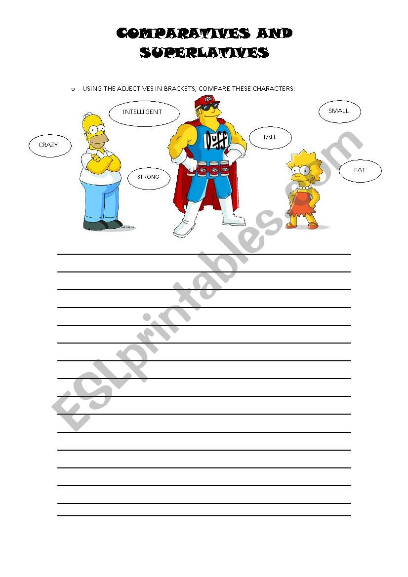 comparatives and superlatives worksheet